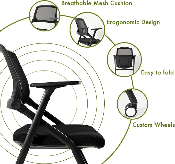 VACYOVKE 40 Pack Folding Chair Portable Nesting Commercial Seat for Events Office School Party Kitchen Dining Conference Waiting Training Room