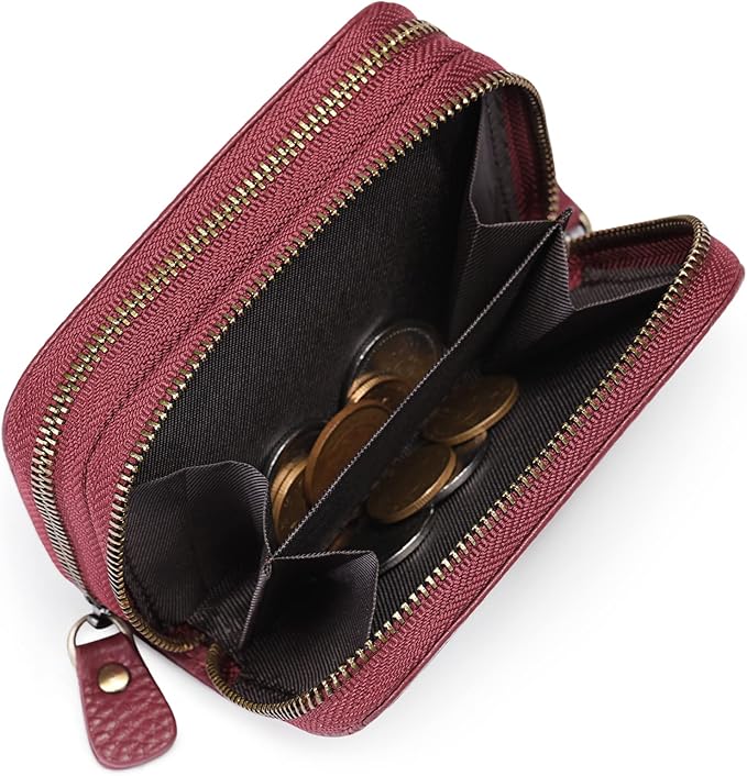 GOIACII Small Genuine Leather Wallet for Women, RFID Blocking Credit Card Holder Wallet