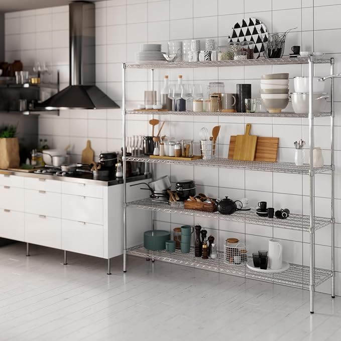 Regal Altair 18" Deep x 72" Wide x 74" Height Wire Shelving Kit | 5-Tier | NSF Commercial Storage Rack Unit