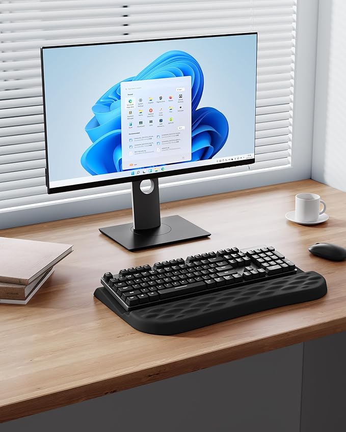 Laborio Keyboard Wrist Rest Stand for Desktop, 2 Angle Adjustment Ergonomic Computer Keyboard Stand Key Board Riser Holder with Wrist Support for Office, Home, Desk