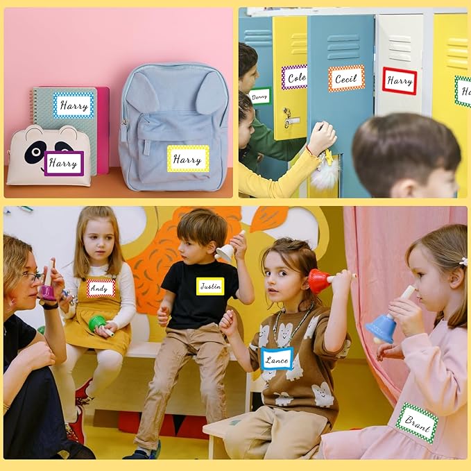 Yeachlaing 6 Color Name Tag Stickers, 240PCS Waterproof Stickers 3.5X2.25 Inch Name Labels for Office, School, Classroom and Home