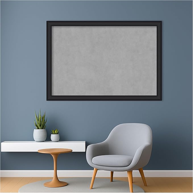 Amanti Art Black Framed Magnetic Board 27x39 Large Vision Board for use with Magnets, 100% Metal Sheet to Display Items as Office Decor or for Home Organization in mudroom, Kitchen or Kids Room
