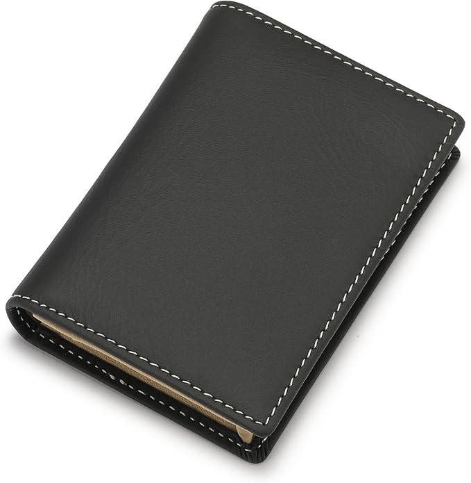 Leather Business Card Case Holder for Men & Women, Italian Calfskin