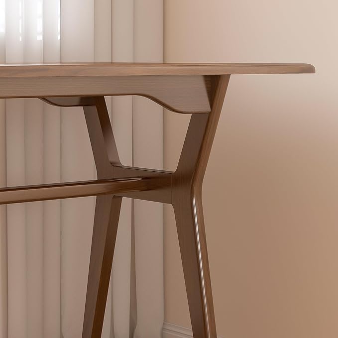 OSCHF Solid Wood Study Desk - 78.8" Double Long Computer Table for Home Office, 2-Person PC Workstation, Walnut