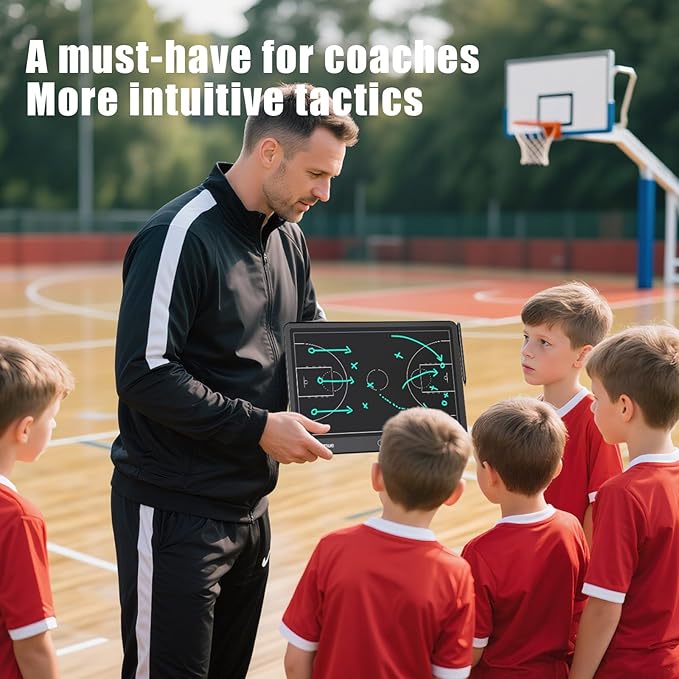 Electronic Basketball Coaching Board - 16 inch LCD BasketballTactics Board with Stylus Pen, Basketball Coach Essentials