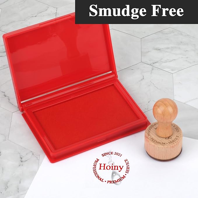 Red Stamp Pad, 4 x 2.5 Inch Premium Quality Ink Pad for Stamps, All-Purpose Felt Pad for Office and Crafting, Works with Rubber and Clear Stamps