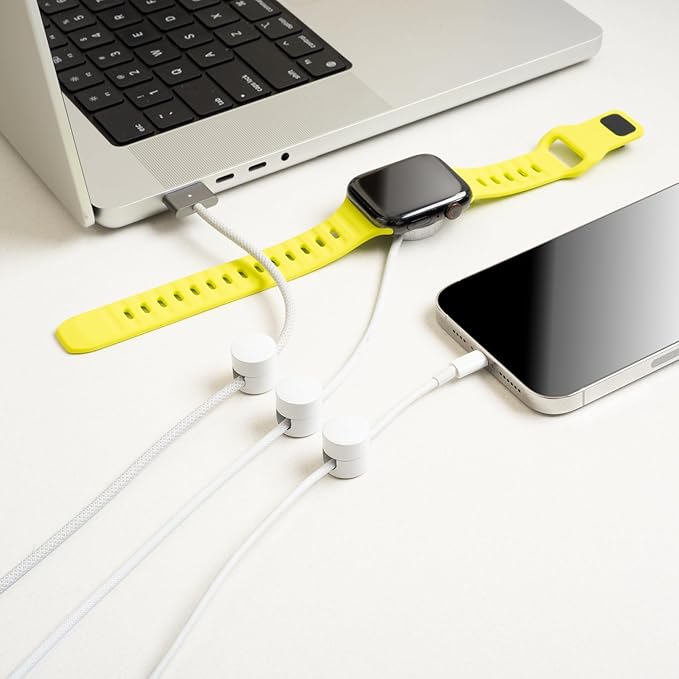 ICONIT Cable Anchors for Desk Organization White | Premium Aluminum Cord Organizers | Charger + Cable Management Clips for Home & Office | Stylish, Sturdy, & Functional | (3 Pack)