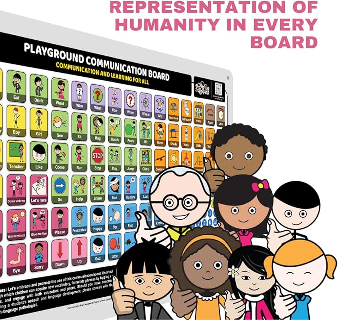Outdoor Rated Plastic School Playground Communication Board - Weather-Proof Inclusive Communication Aid for Autism & Inclusive Play