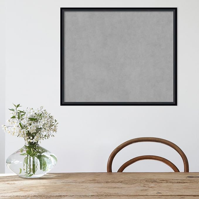 Amanti Art Black Framed Magnetic Board 21x25 Medium Vision Board for use with Magnets, 100% Metal Sheet to Display Items as Office Decor or for Home Organization in mudroom, Kitchen or Kids Room