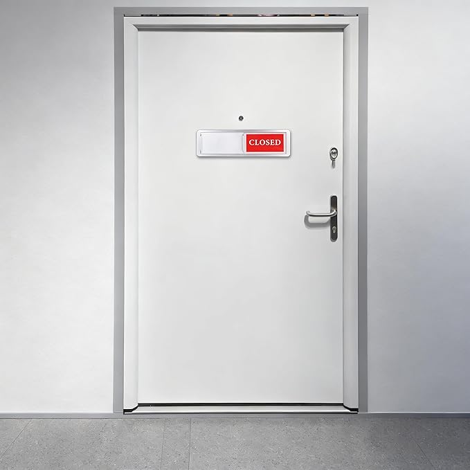 Open Closed Sign Sliding Door Indicator, Open Closed Signs for Business, Office, Restroom, Salon, Storefront, Home Office, Window, Restaurants
