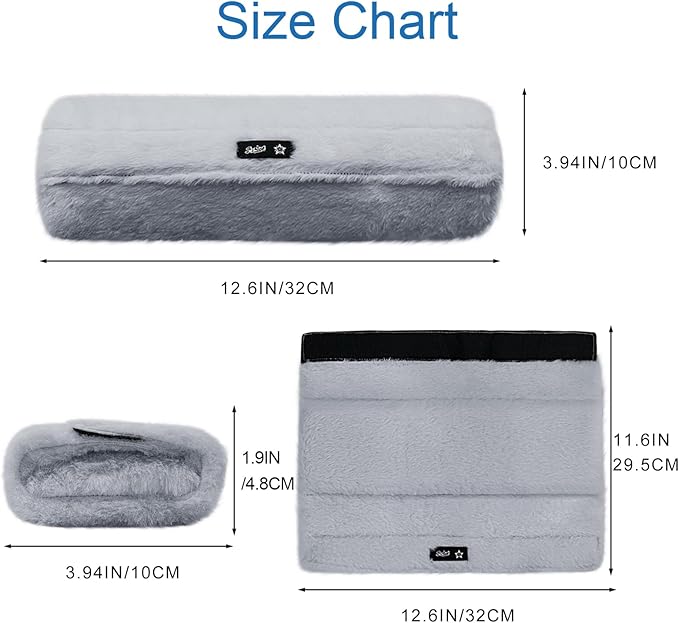 SPRING SEAON Wheelchair Armrest Covers 2 Pack Soft Memory Foam Wheelchair armrest Pads Wicking Washable for Office Transport Chair (Gray)