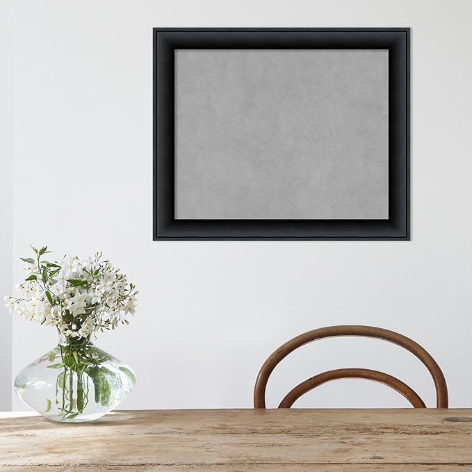 Amanti Art Black Framed Magnetic Board 19x23 Small Vision Board for use with Magnets, 100% Metal Sheet to Display Items as Office Decor or for Home Organization in mudroom, Kitchen or Kids Room
