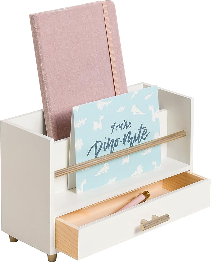 U Brands Juliet Letter Sorter, Office Supplies, Off-White and Gold, 1 Count
