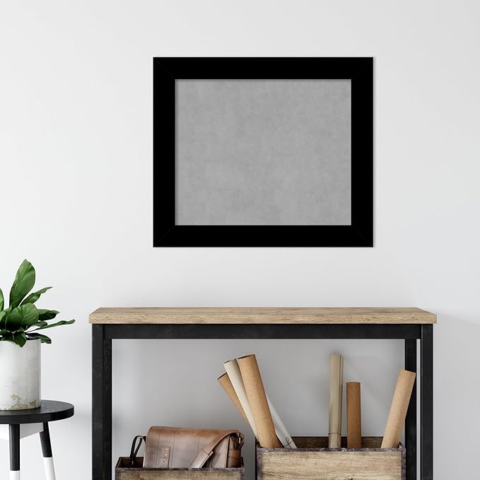 Amanti Art Black Framed Magnetic Board 25x29 Medium Vision Board for use with Magnets, 100% Metal Sheet to Display Items as Office Decor or for Home Organization in mudroom, Kitchen or Kids Room