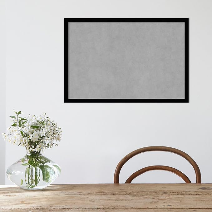 Amanti Art Black Framed Magnetic Board 17x25 Medium Vision Board for use with Magnets, 100% Metal Sheet to Display Items as Office Decor or for Home Organization in mudroom, Kitchen or Kids Room