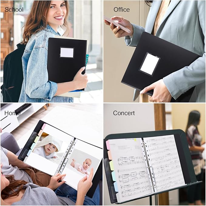 Uquelic 50-Pocket Binder with Plastic Sleeves, High-Capacity Document Organizer and Presentation Book for Artwork, Clear Sheet Protectors, Display 100 Pages (Macaron 50 Pockets)