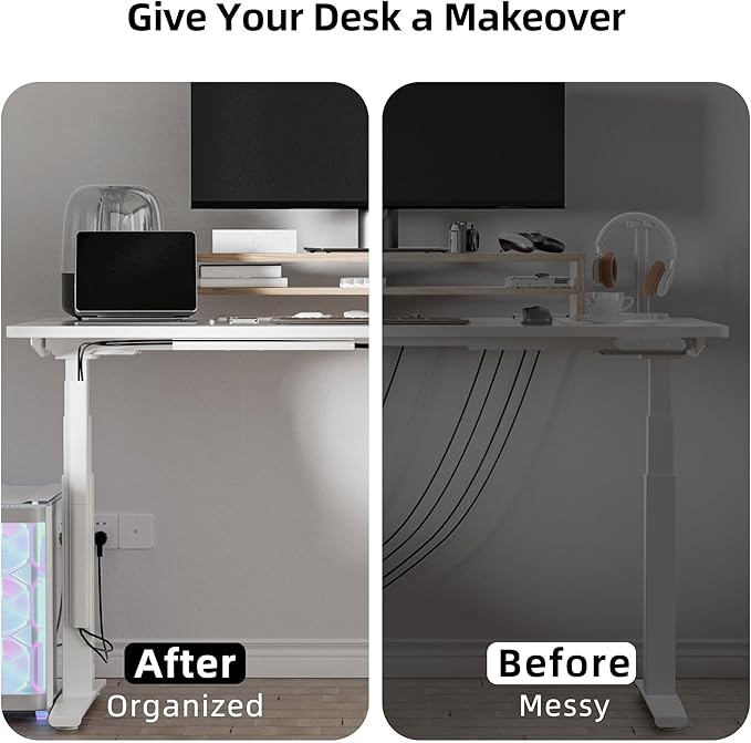 YECAYE 94.2 in Cable Management Under Desk,Easy Install Adhesive Mount Cord Hider,Cord Organizer,Wire Management,Wire Hider for Office Organization,Child & Pet Proof,White