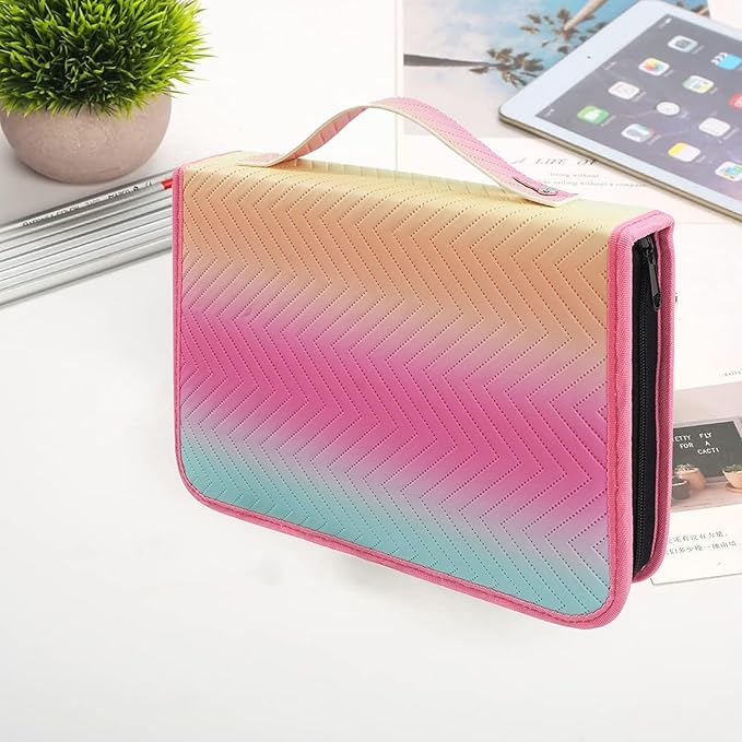 Daerthotk Colored Pencil Case 72 Slots Pencil Holder with Zipper Closure Large Capacity for color Pencils, Portable Colored Case Organizer for Artist