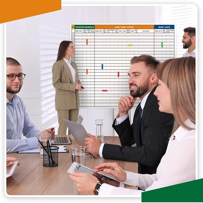 Lincia Extra Large Make Ready Board Property Management Kit, 36 x 45 Inch Make Ready Dry Erase Board with Lines Office Visual Work Checklist Project for Scheduling Tracking Progress
