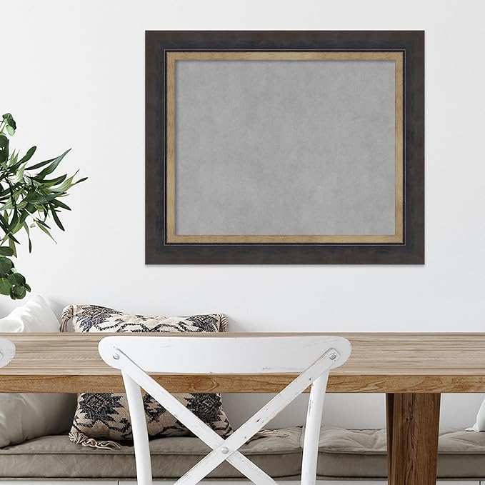 Amanti Art Black Framed Magnetic Board 21x25 Small Vision Board for use with Magnets, 100% Metal Sheet to Display Items as Office Decor or for Home Organization in mudroom, Kitchen or Kids Room
