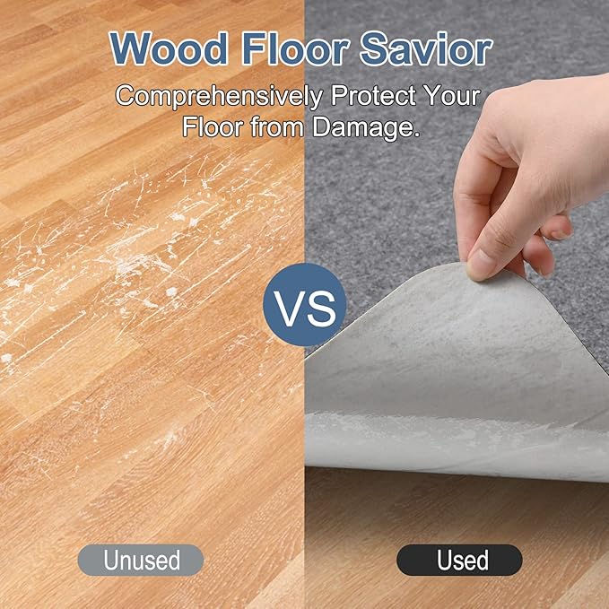 Placoot 2 Pack Office Chair Mat for Hardwood Floor, 55"x35" Computer Chair Mat, Under Desk Chair Mat, Large Anti-Slip Floor Protector for Home Office Dark Grey (Roll Packaging)