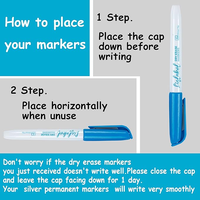 LiqInkol Dry Erase Markers Bulk 160 Pack 12 Colors of 127 Black and 33 Assorted Pens, Chisel Tip Whiteboard Markers for Home School and Office.