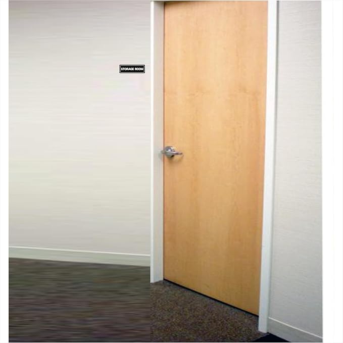 Storage Room Sign - Premium Durable Acrylic Material, Super Strong Self-adhesive, Quick Installation, Suitable for Your Home and Business (9 × 3 Inches, Black)