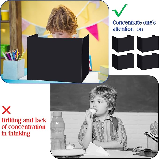 Crtiin 24 Pcs Privacy Folders for Students Desk Dividers Standard School Privacy Cardboard Board Testing Dividers Shield for Classroom Teacher Supplies Keep Eyes from roving(Stylish)