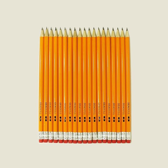 Seagull 600 Count Bulk Pack Pencils Pre-sharpened with Erasers, No. 2 HB Yellow Graphite Pencils for School Teacher Supplies, for Writing Drawing Sketching