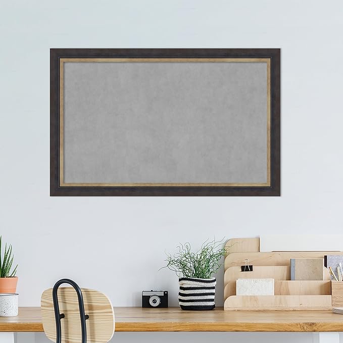 Amanti Art Black Framed Magnetic Board 29x45 Large Vision Board for use with Magnets, 100% Metal Sheet to Display Items as Office Decor or for Home Organization in mudroom, Kitchen or Kids Room