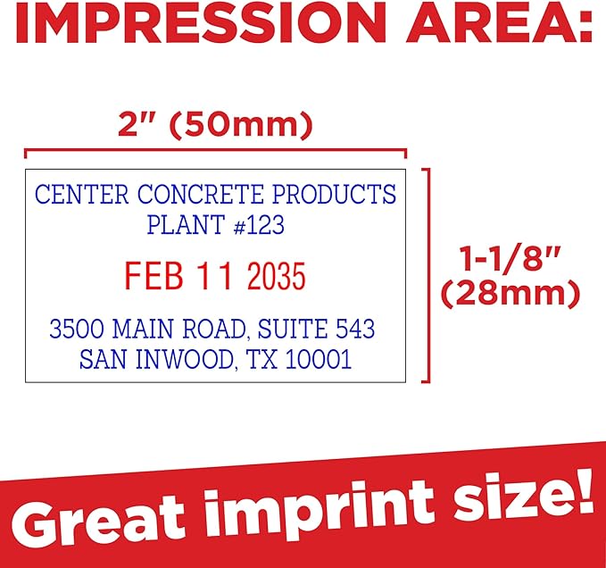 Mark 2000 5440 Professional Self Inking Date Stamp with Custom Text - Up to 4 Lines of Text
