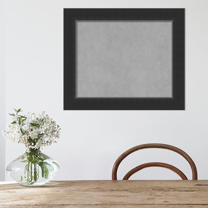 Amanti Art Black Framed Magnetic Board 21x25 Small Vision Board for use with Magnets, 100% Metal Sheet to Display Items as Office Decor or for Home Organization in mudroom, Kitchen or Kids Room