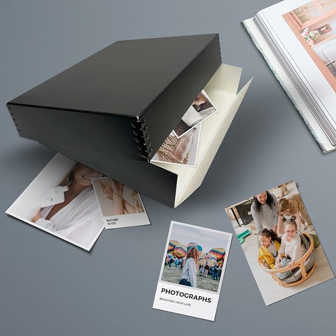 Lineco 11x14 Black Museum Archival Storage Box, Drop Front Design, 11 1/2 x 15 x 3 in. Acid-Free with Metal Edge. Preserves Picture Longevity, Organize Photos or Documents, Crafts, DIY.