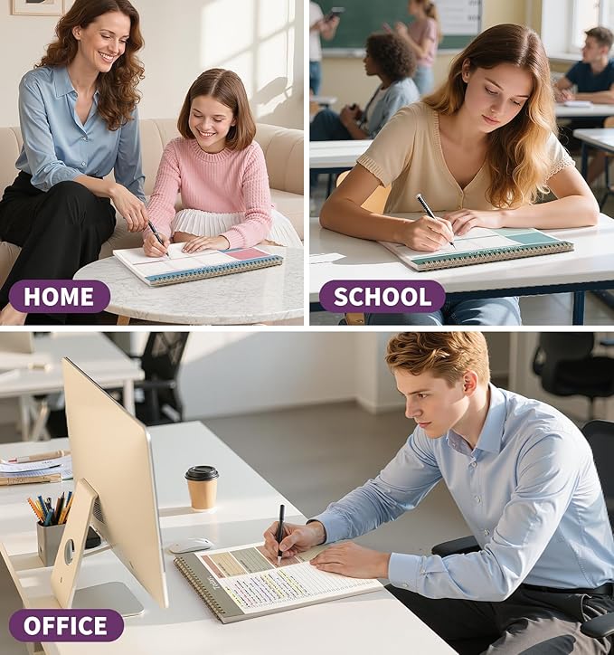 ALKALO Weekly To Do List Notepad, 52 Undated Sheets (8.5"×11") Duplex-Printed Weekly Desk Planner For Work Home School Office Desk Accessories Supplies & Goal Setting Tasks - Purple