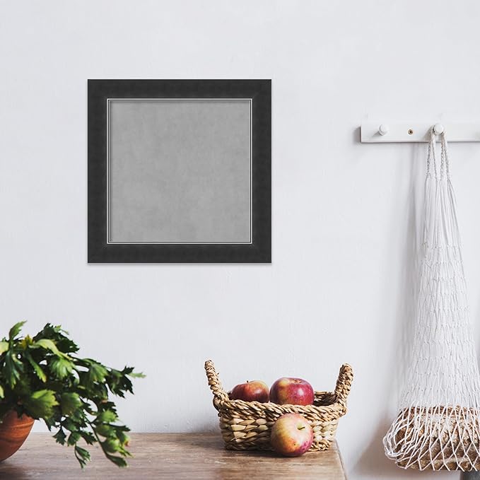 Amanti Art Black Framed Magnetic Board 15x15 X-Small Vision Board for use with Magnets, 100% Metal Sheet to Display Items as Office Decor or for Home Organization in mudroom, Kitchen or Kids Room
