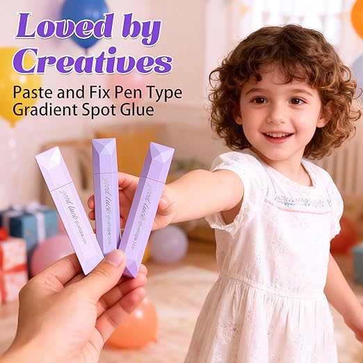 4Pcs Double Sided Tape Pens, 2025 New Multipurpose Double Sided Tape Roller for Scrapbooking, Gift Wrapping, Photo Mounting (Purple)