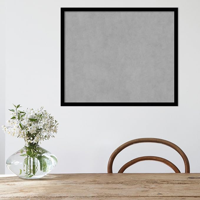 Amanti Art Black Framed Magnetic Board 21x25 Medium Vision Board for use with Magnets, 100% Metal Sheet to Display Items as Office Decor or for Home Organization in mudroom, Kitchen or Kids Room