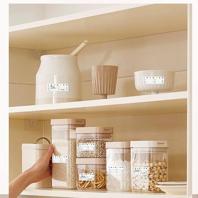 STARLIBOO Removable Freezer Labels Stickers, Blank Freezer Labels for Food Containers, 1x3 Inch Waterproof Labels (Multicolor, 240 Labels)