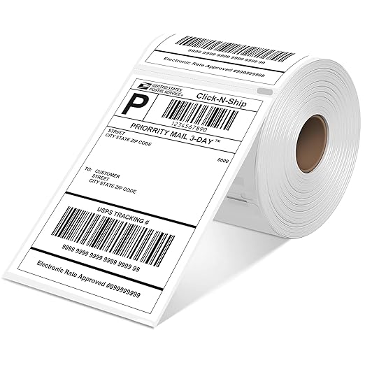 L LIKED 3300 PCS 4"x6" Direct Thermal Shipping Labels (220 Labels/Roll, 15 Rolls), Perforated White & Strong Adhesive, Compatible with DYMO 4XL 1744907, Zebra, Rollo