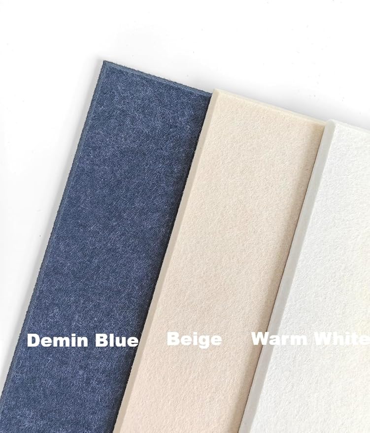 DECORITA Blue Felt Bulletin Board 47"x35" | Large Cork Pin Board Alternative for Office, Home & Classroom | Felt Wall Tiles (12-Pack) | Blue Classroom Decor Office Supplies | Denim Blue