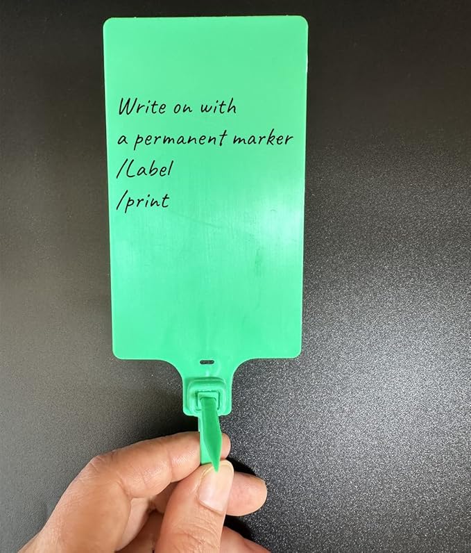 Blank Waterproof Plastic Tags Marker Ties Large Labeling Tags 2.28"×3.94" Green 100 pcs per Bag