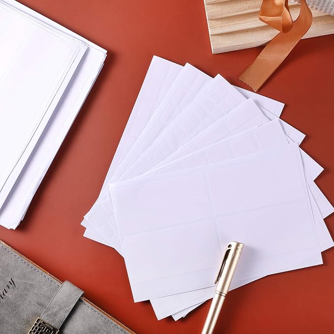 1723 Pieces Matte Labels Sticker Removable Rectangular Labels Writable Blank Adhesive Labels for Labeling and Organizing Small Items 6 Sizes Combination (White)