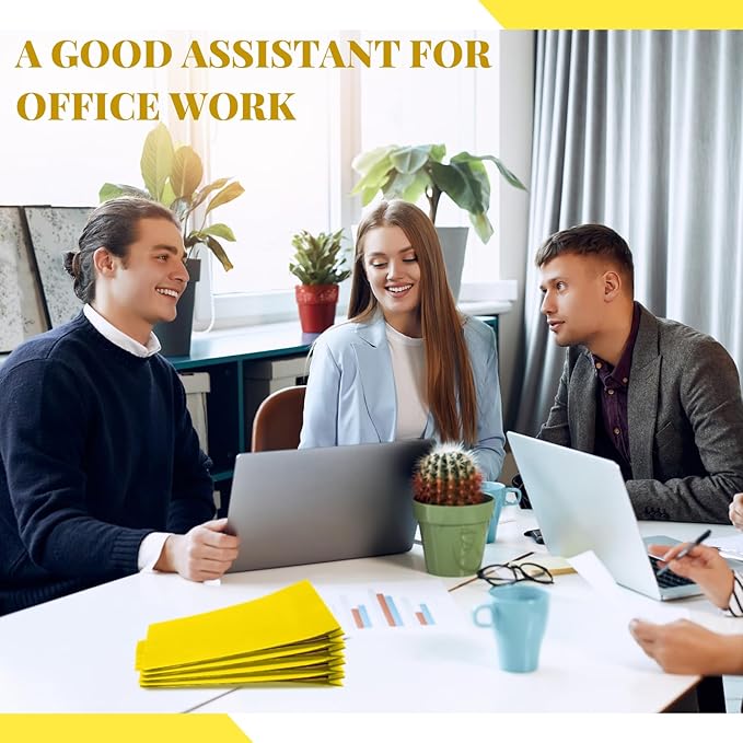 Skyygemm 24 Pcs Classification Folders Letter Size, 3 Divider Pressboard File Folder with Fasteners, Expanding File Organizer Bulk for School Teachers, Office Employee, Coworker, Staff (Yellow)