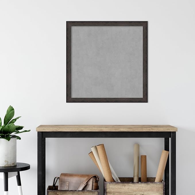 Amanti Art Black Framed Magnetic Board 27x27 Medium Vision Board for use with Magnets, 100% Metal Sheet to Display Items as Office Decor or for Home Organization in mudroom, Kitchen or Kids Room
