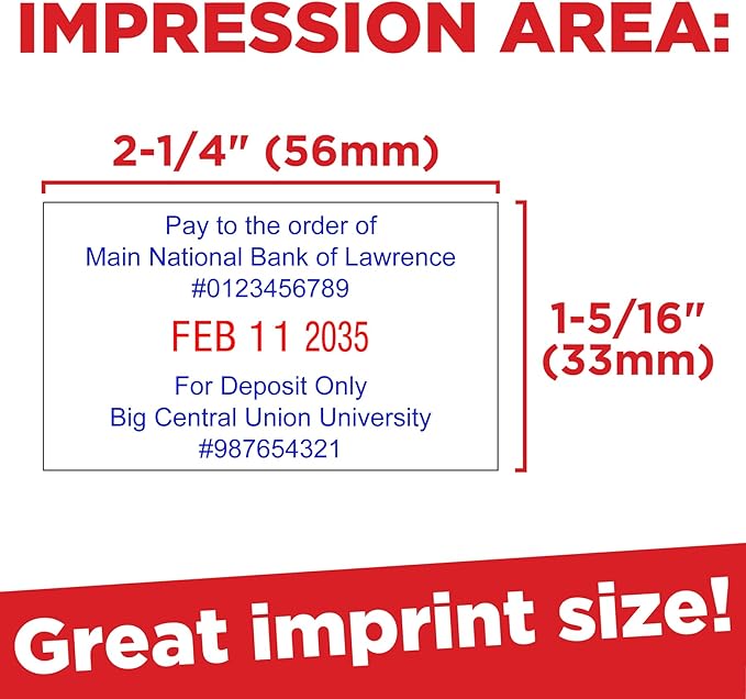 Mark 2000 5460 Professional Self Inking Date Stamp with Custom Text - Up to 6 Lines of Text