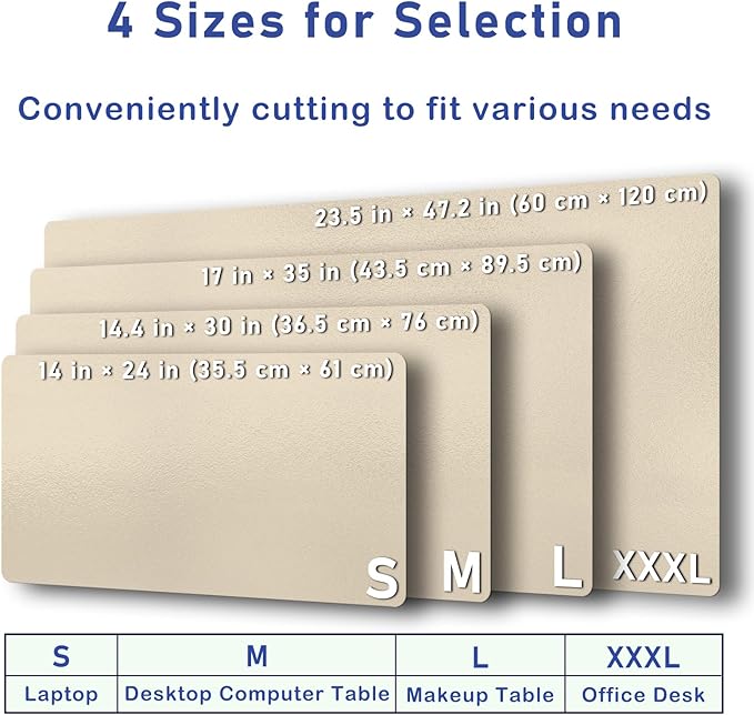 Boutilon Leather Desk Pad Protector,Non-Slip Mouse Pad,Laptop Desk Pad,Office Mouse Mat,Waterproof Leather Desk Blotter,Desk Writing Pad for Office and Home (S-Golden,24"x 14")