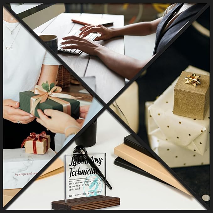Laboratory Technician Gifts, Funny Appreciation Desk Sign for Medical Lab Professionals, Scientist and Tech Recognition Plaque for Office or Clinic PA050