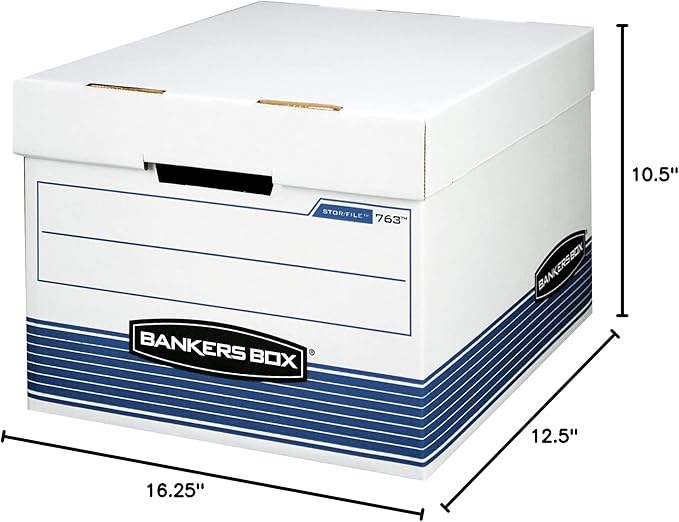 Bankers Box 30-Pack Medium Duty File Storage Boxes with Lids, FastFold Assembly, Letter/Legal, STOR, (0076316)