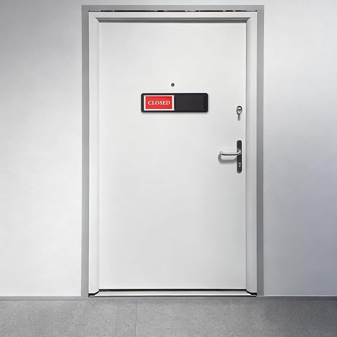 Open Closed Door Sign, Sliding Reversible Door Indicator Sign for Office, Storefront, Salon, Restroom, Studio, Home Office – Red Green Privacy Signs