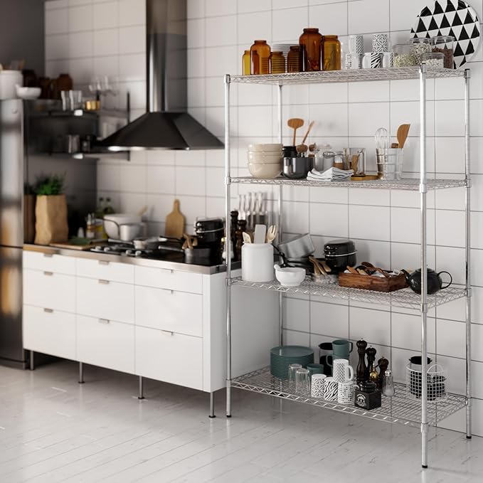 Regal Altair 21" Deep x 48" Wide x 74" Height Wire Shelving Kit | 4-Tier | NSF Commercial Storage Rack Unit